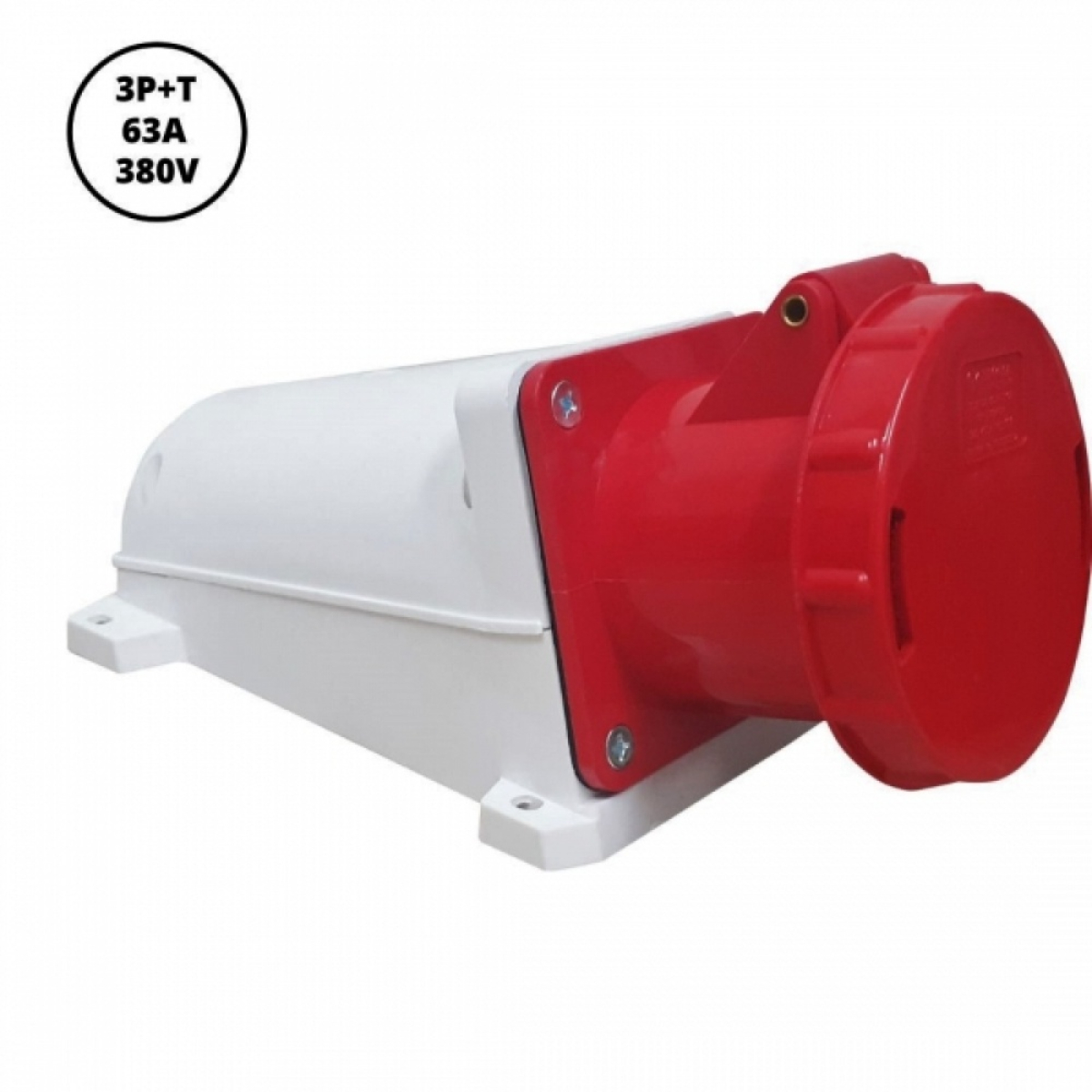 Tomada Industrial 3P+T 63 A 380 V Vermelho 40021 Lukma