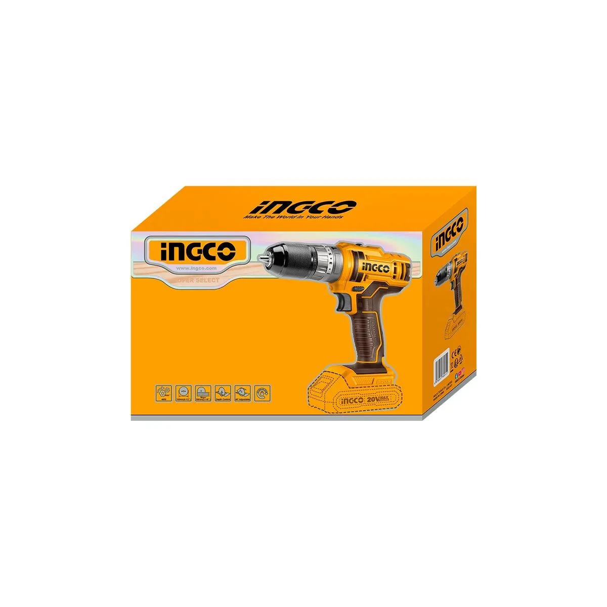 Parafusadeira e Furadeira 3/8 com Impacto Linha P20S sem Bateria e Carregador INGCO CIDLI201455