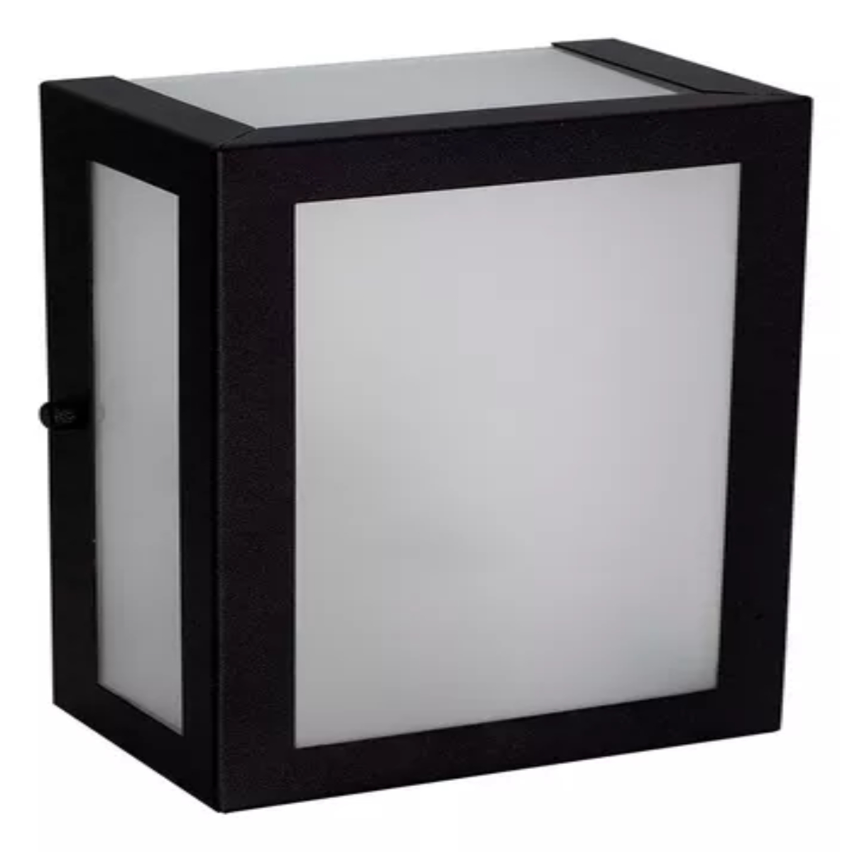 Arandela de Alumínio com Frisos 20 x 16 x 9 cm E27 Preta MOD105 Foco Iluminação