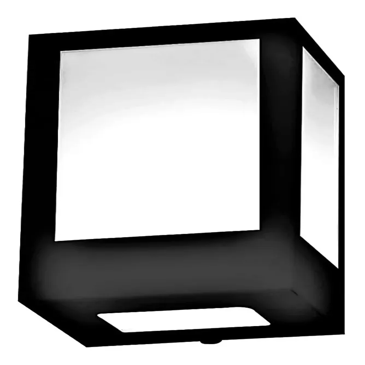 Arandela de Alumínio com Frisos 20 x 16 x 9 cm E27 Preta MOD105 Foco Iluminação