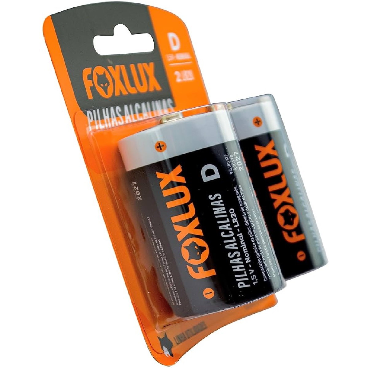 Pilha Alcalina Grande D Com 2 Peças 95.06 Foxlux