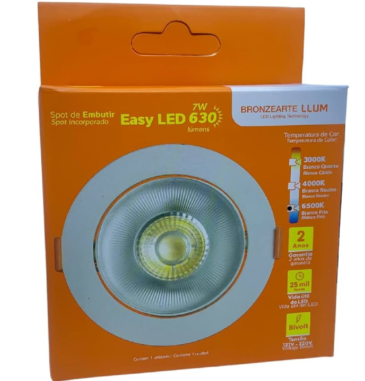Spot LED 7 W Bivolt 6400 K Branco Frio Redondo Luminatti