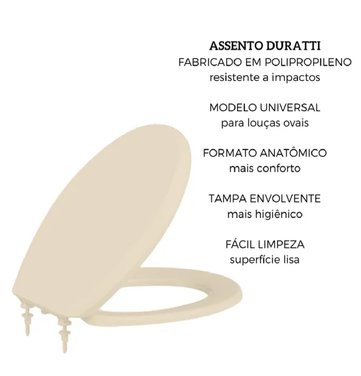 Tampa Vaso Assento Sanitario Universal Duratti Bege Lorenzetti