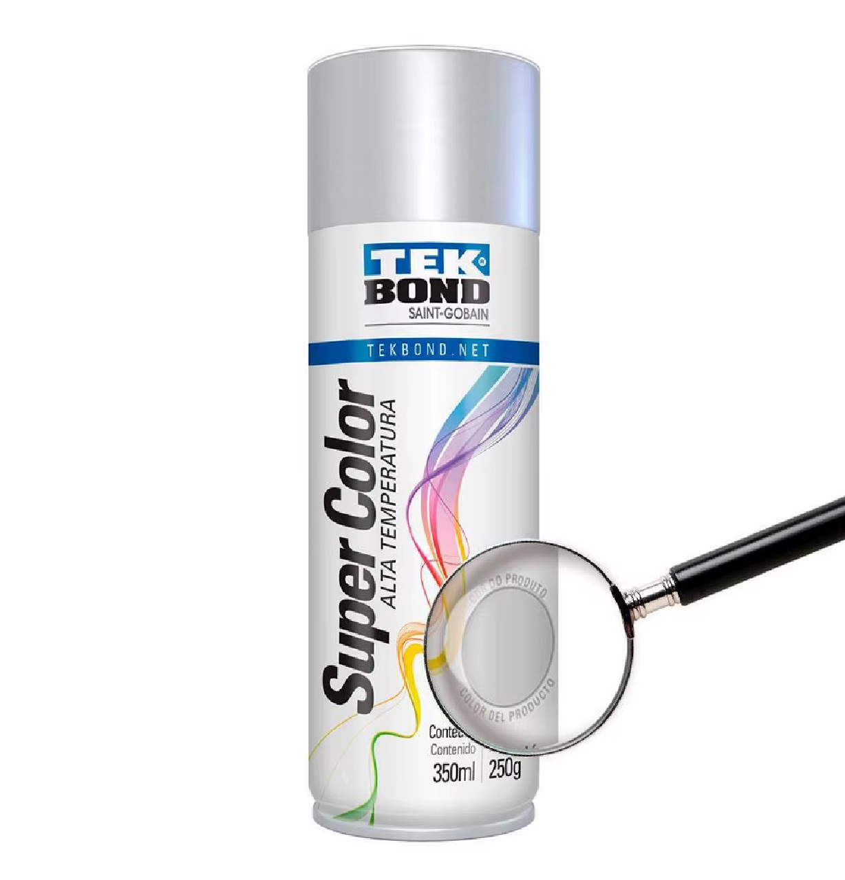 Tinta Spray Alta Temperatura 350 ml Alumínio Tekbond