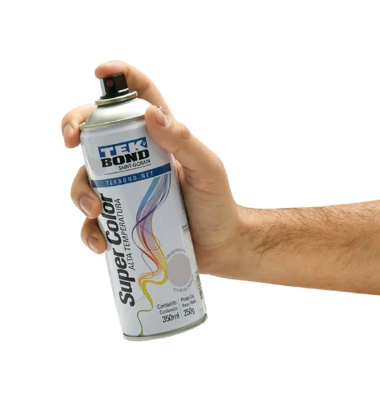 Tinta Spray Alta Temperatura 350 ml Alumínio Tekbond