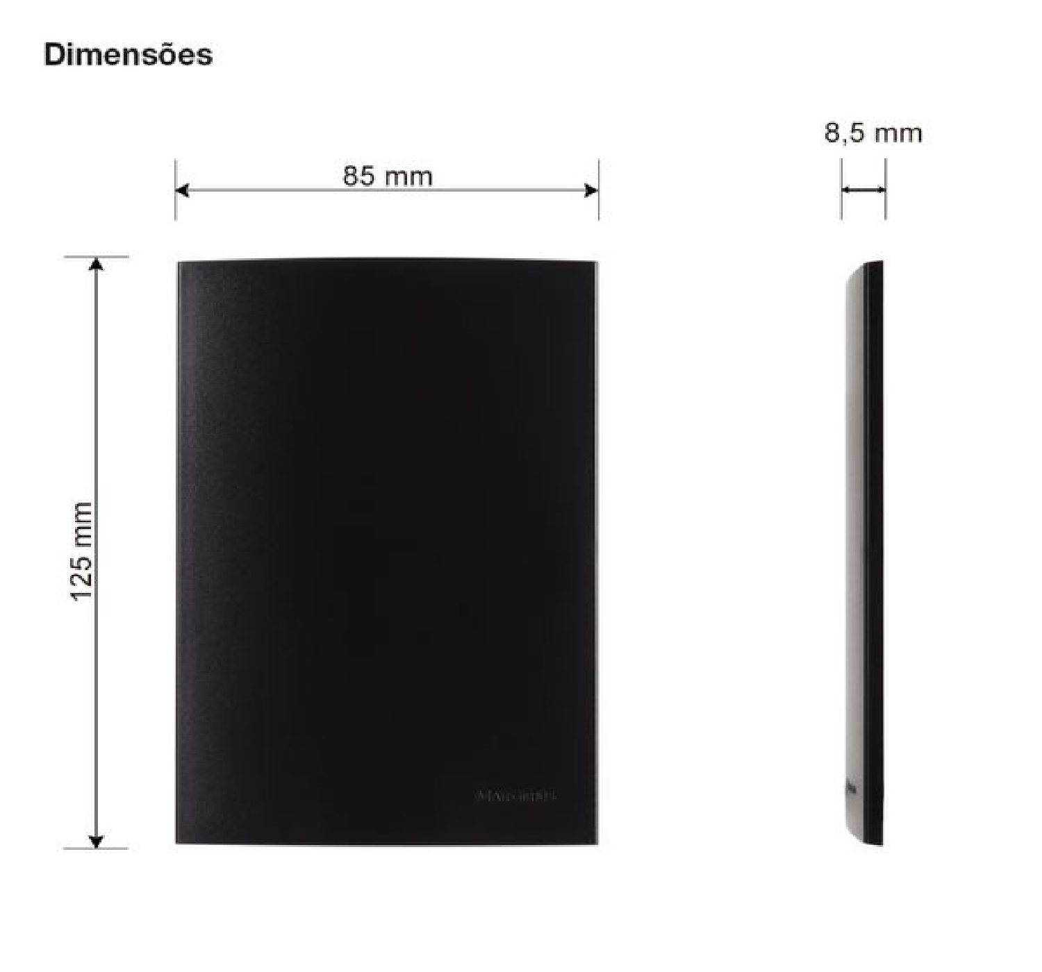 Placa 4 x 2 Cega Preta Ebony Clean PA014447 Margirius