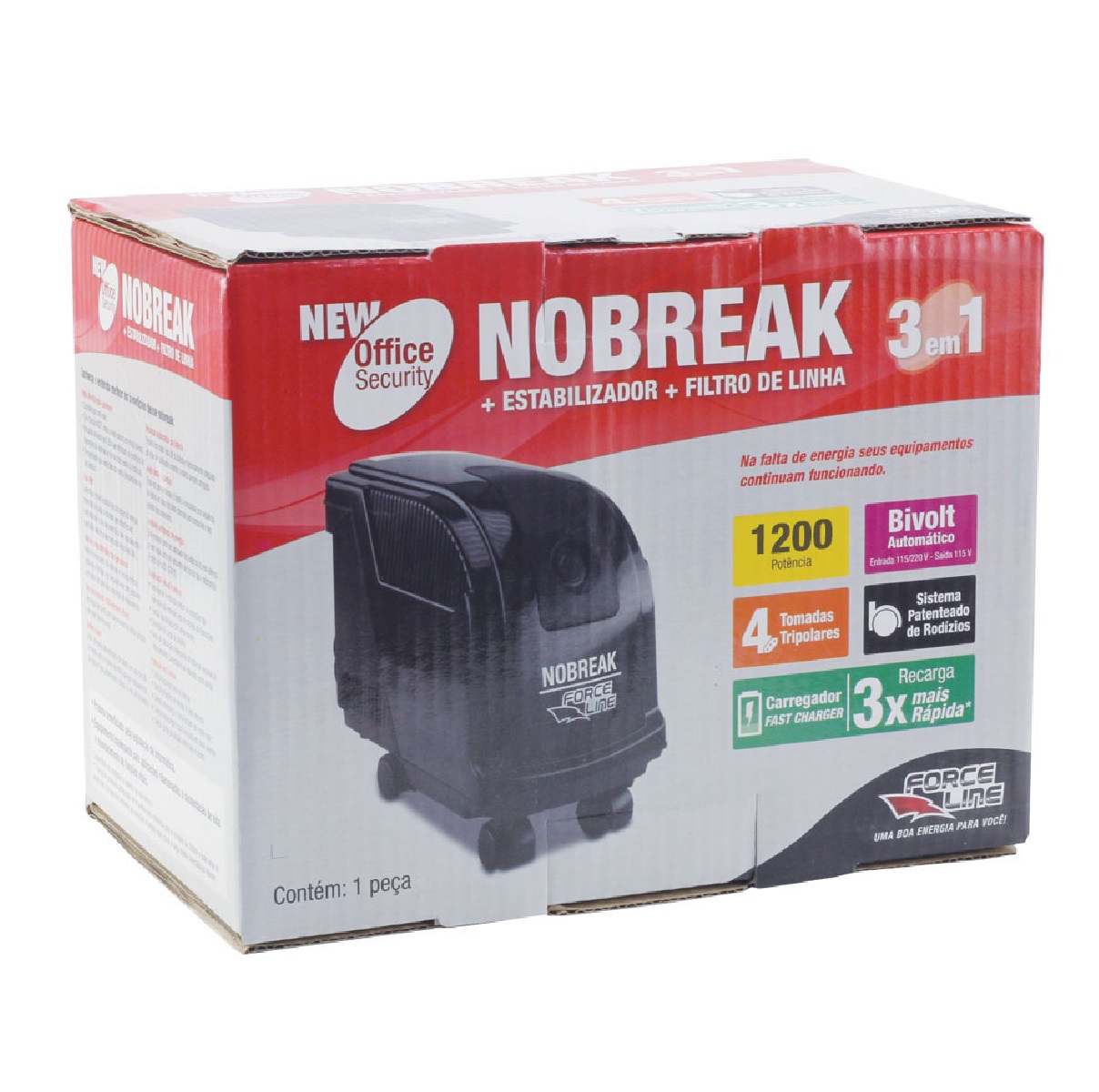 Nobreak Ups Office Security 1200 VA Bivolt 115v Forceline 658