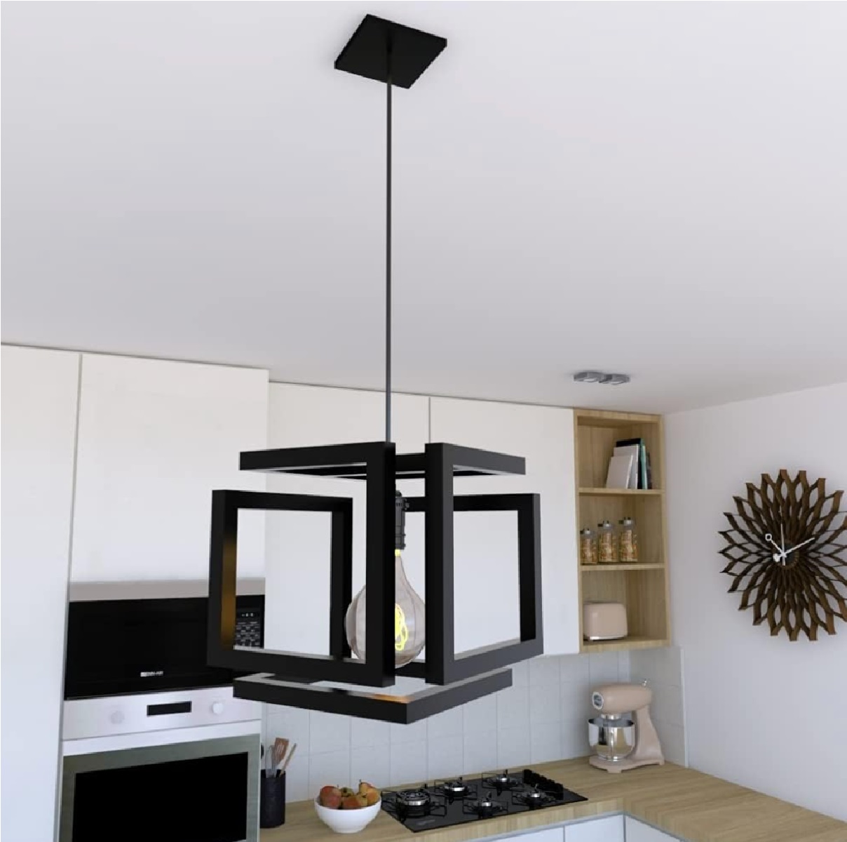 Pendente Luminária Teto Infinity Preto Illuminei