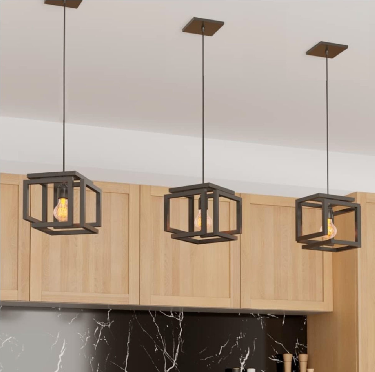 Pendente Luminária Teto Infinity Preto Illuminei