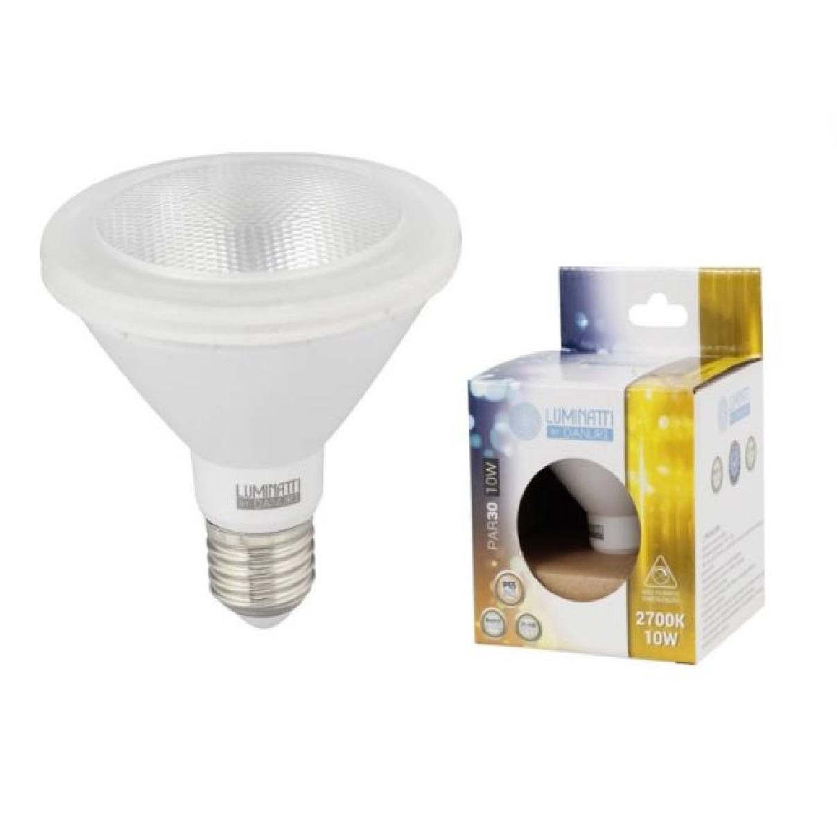 Lampada PAR 30 LED 10 W E27 2700 K Bivolt Lm170 Luminatti