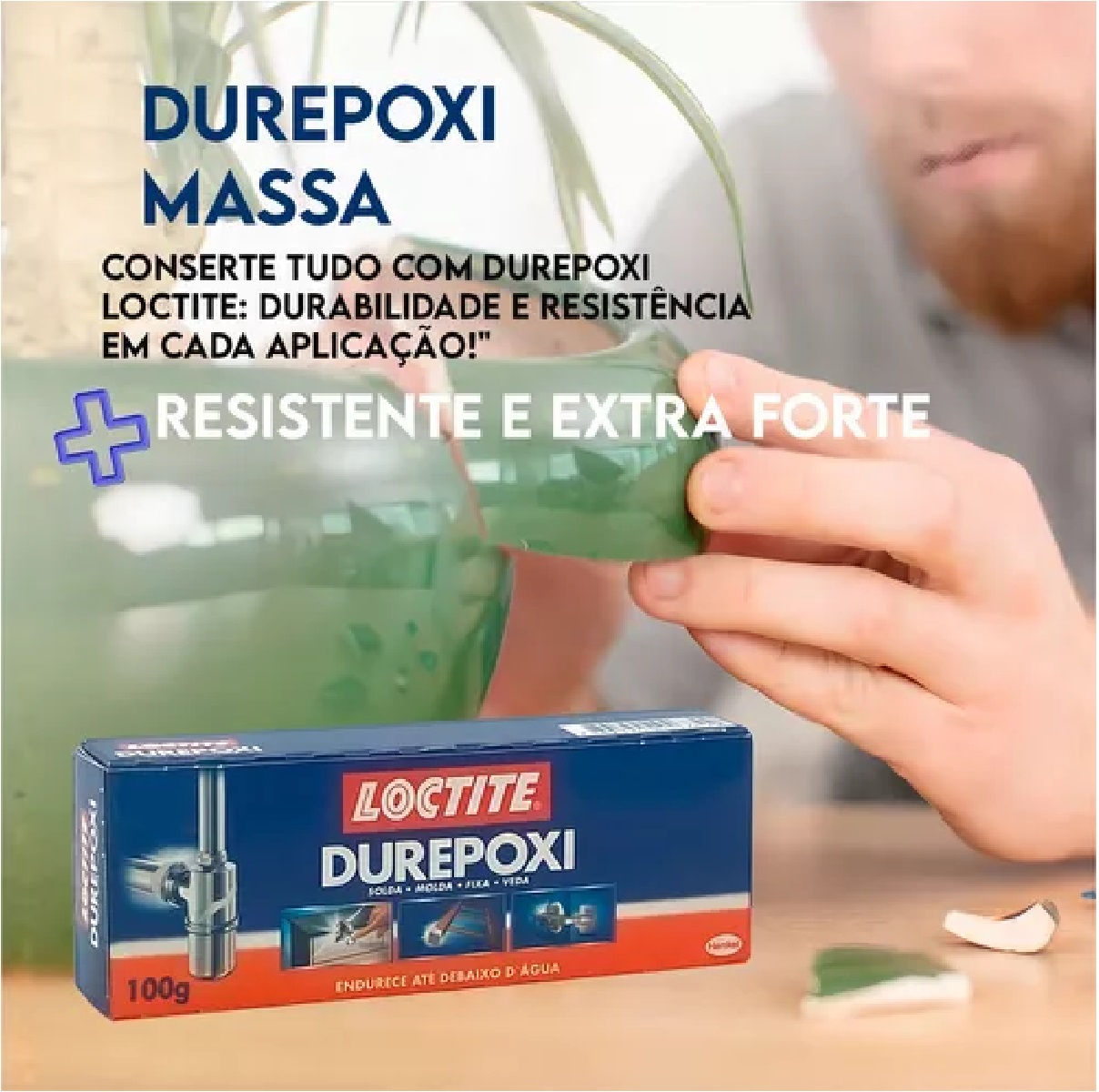 Massa Epóxi Durepoxi 100 g Cinza Henkel