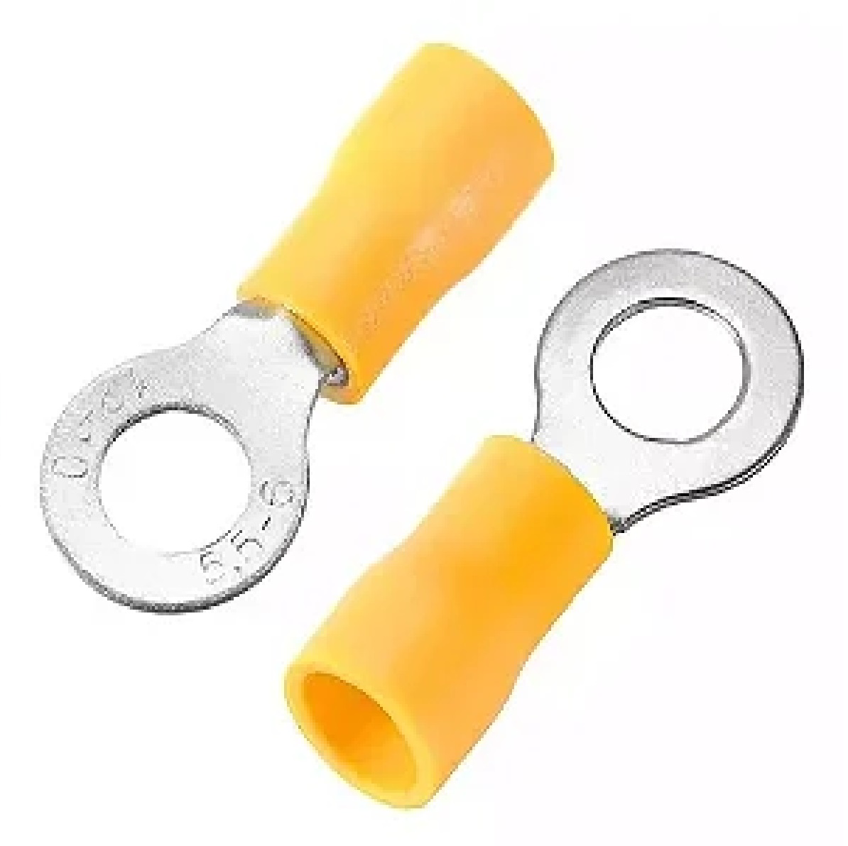 Terminal Argola Pré-Isolado para Cabo 4 a 6 mm² com Furo 1/4 pol. Amarelo Lukma