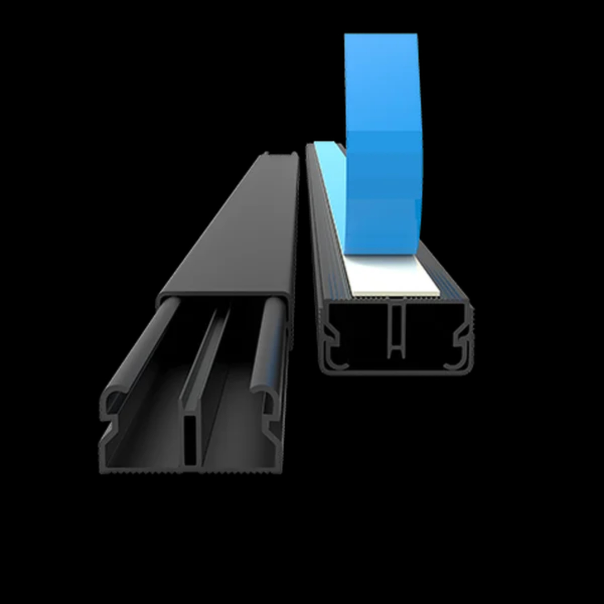 Canaleta Sistema X 20 x 10 mm com Fita Adesiva 2 m Preta PA021887 Margirius