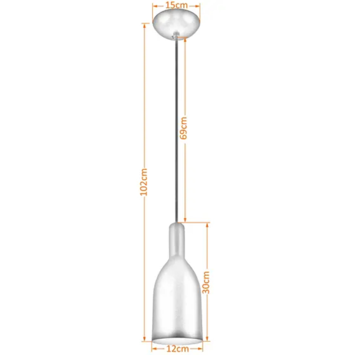 Pendente Luminária Teto Alumínio Garrafa Preto Skylux
