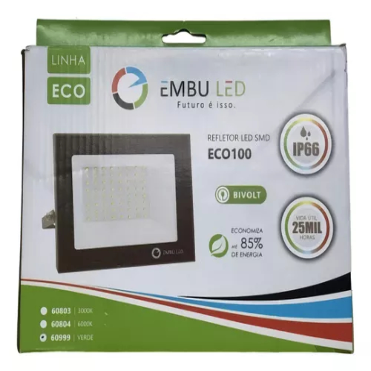 Projetor LED 100 W 6000 K Bivolt Mini 61364 Embuled