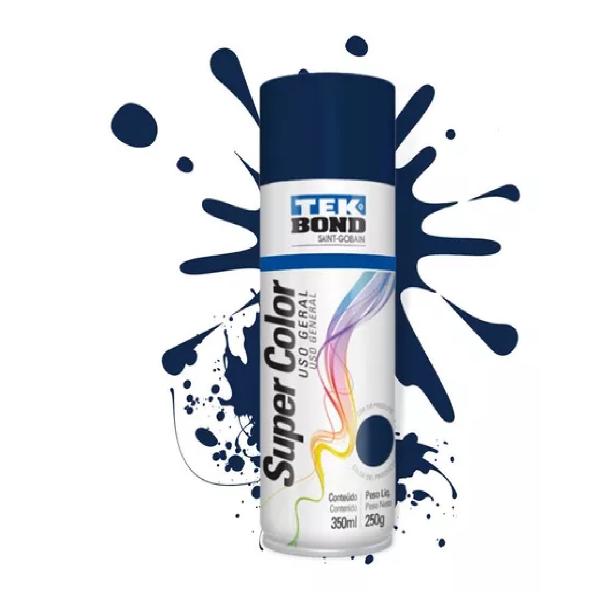 Tinta Spray Uso Geral 350 ml Azul-Escuro Tekbond
