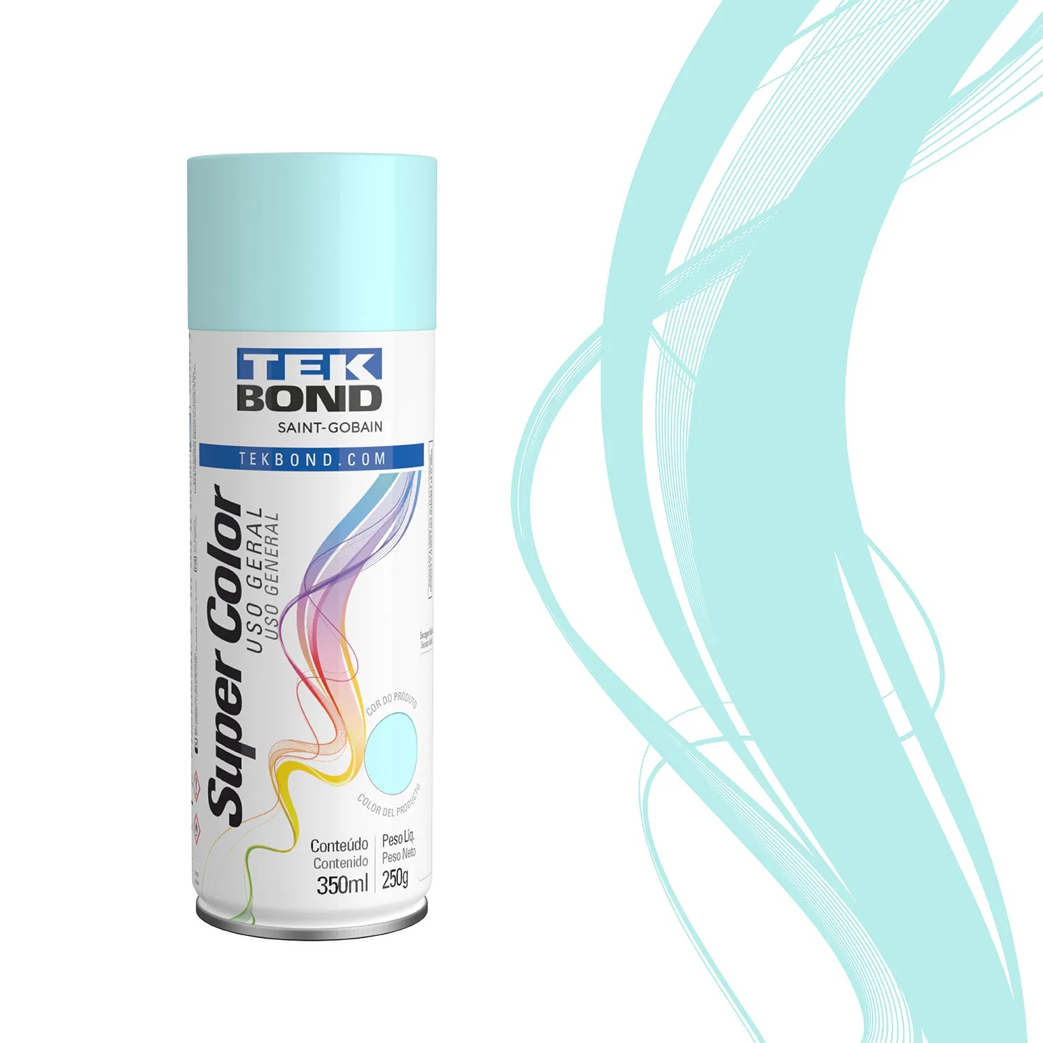 Tinta Spray Uso Geral 350 ml Azul-Claro Tekbond