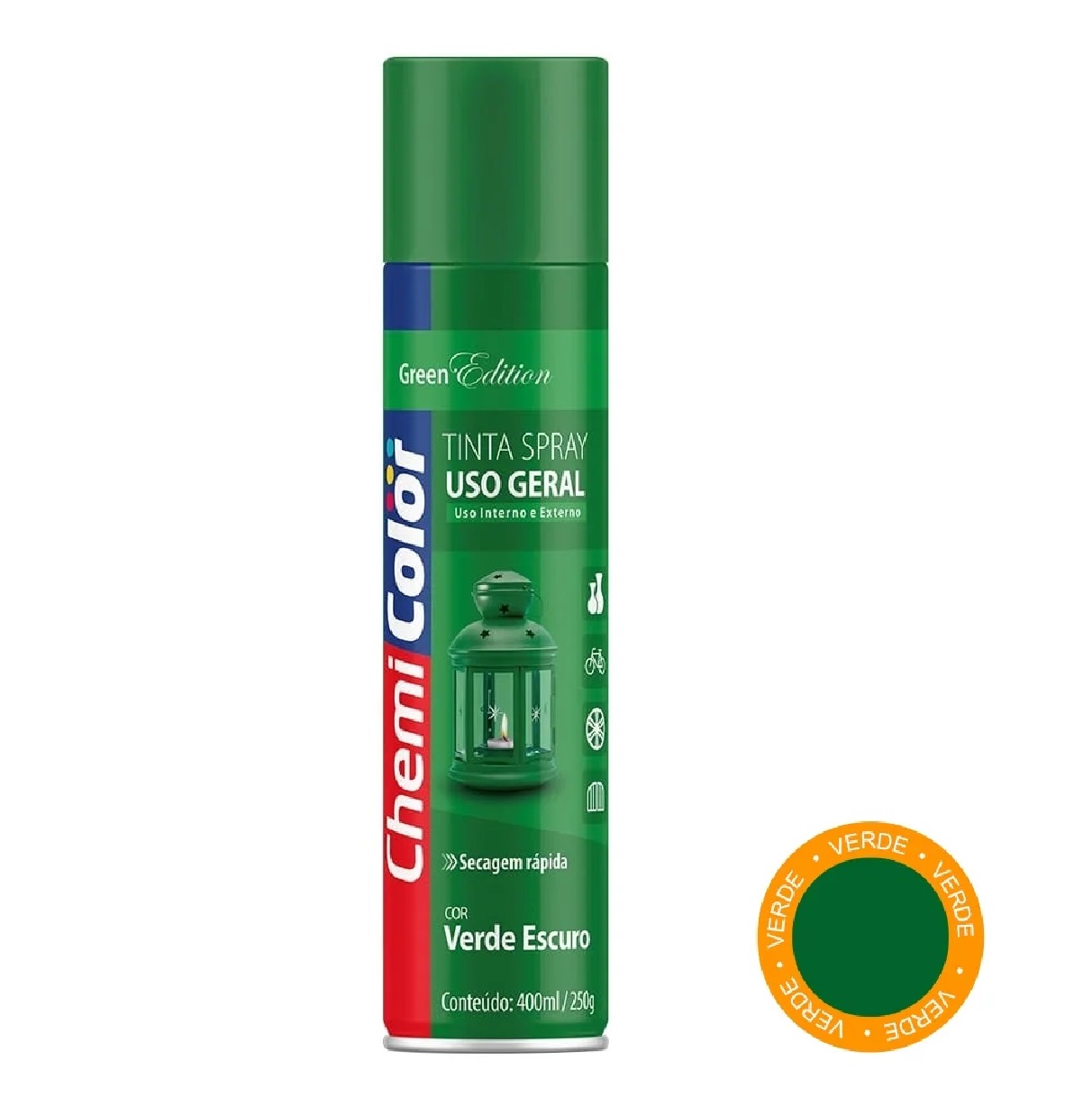 Spray Tinta Verde Escuro 400 Ml Chemicolor