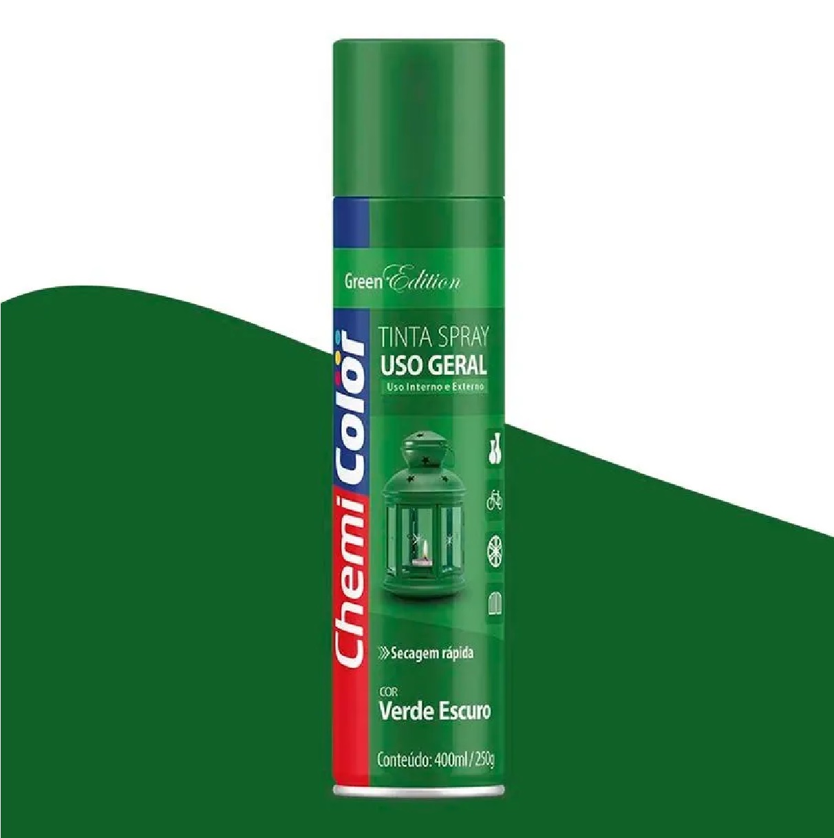 Spray Tinta Verde Escuro 400 Ml Chemicolor