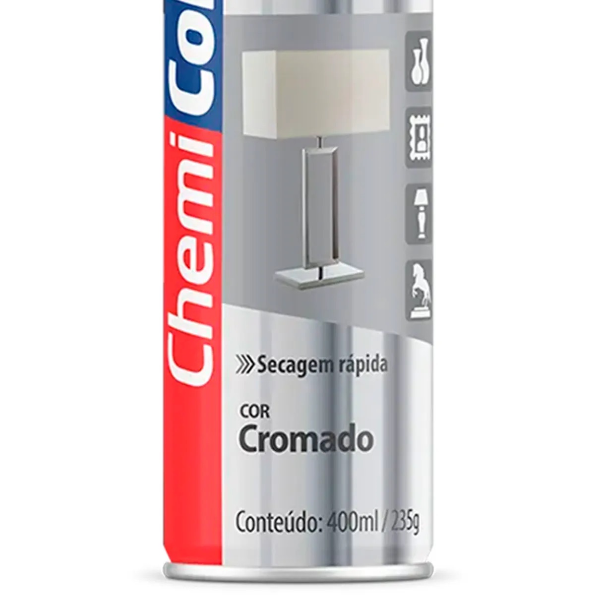 Spray Tinta Metalica Cromada 400 Ml Uso Geral Chemicolor