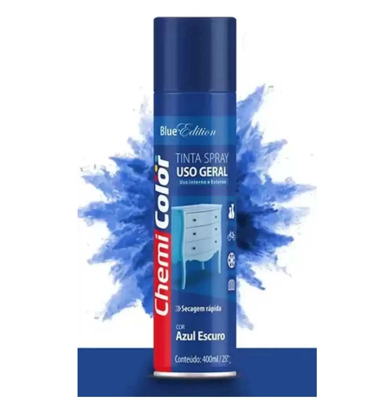 Tinta Spray Azul Escuro 400 Ml Uso Geral Chemicolor