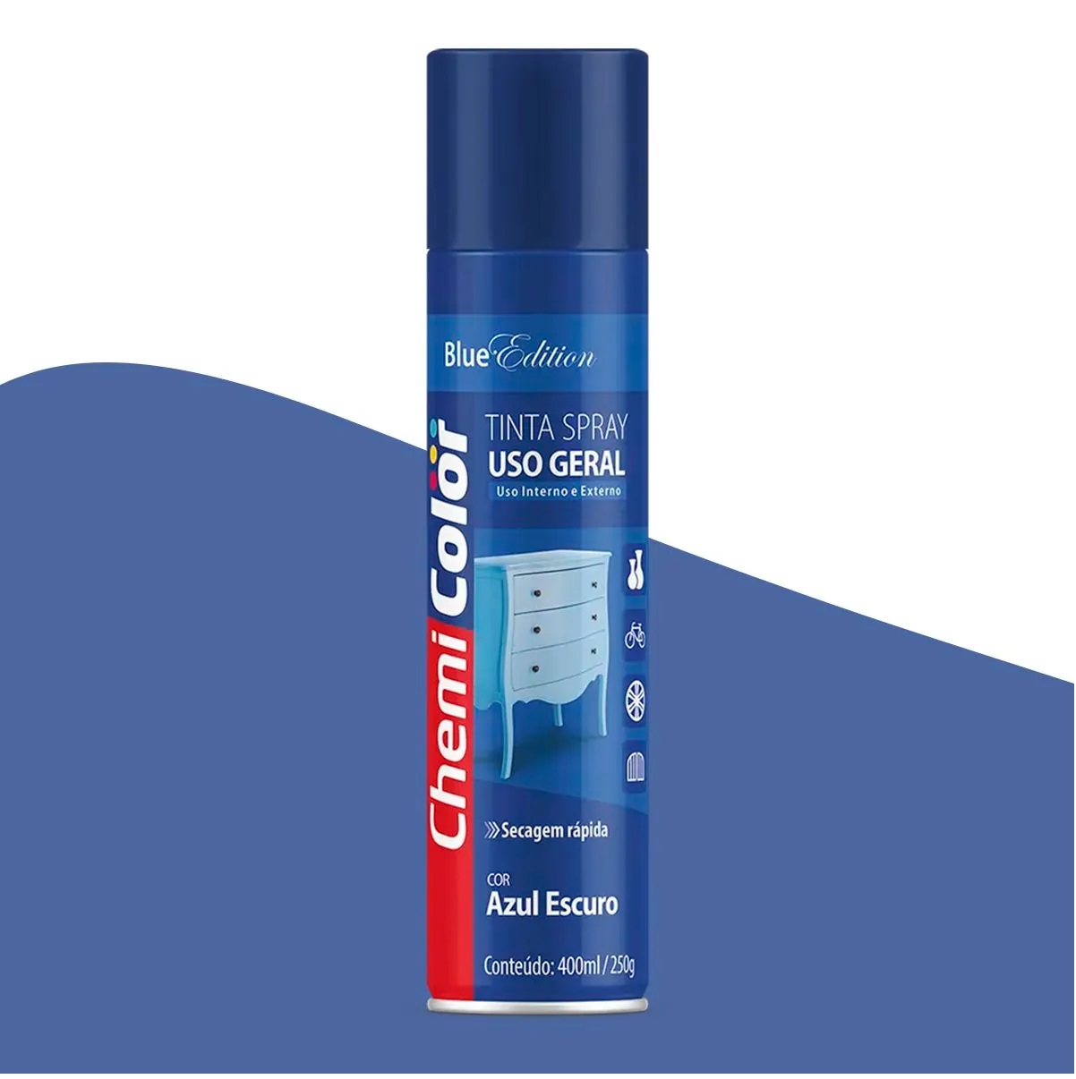 Tinta Spray Azul Escuro 400 Ml Uso Geral Chemicolor