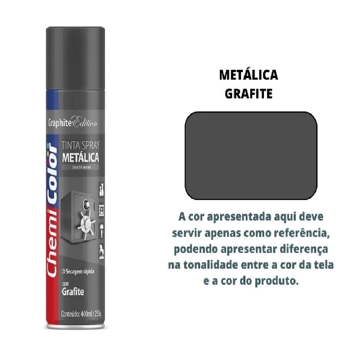 Tinta Spray Metálica Grafite 400 Ml Chemicolor