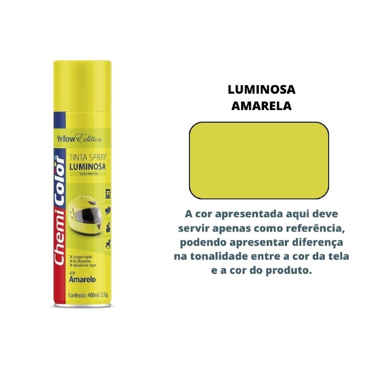 Tinta Spray Amarelo Luminosa 400 Ml Chemicolor