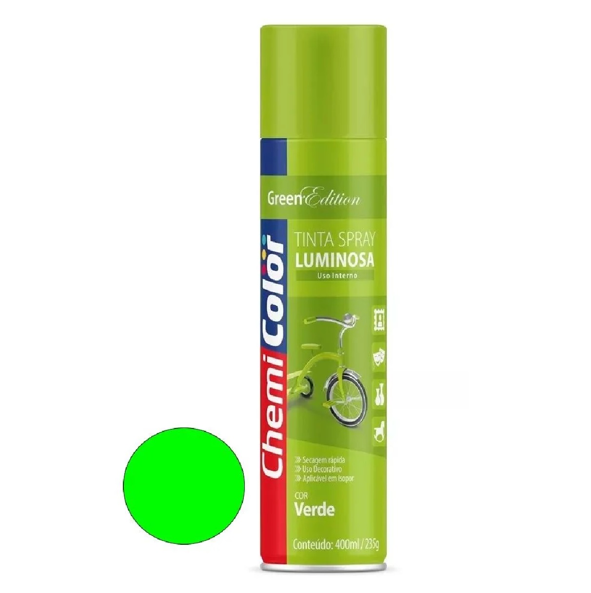 Tinta Spray Verde Luminosa 400 Ml Chemicolor
