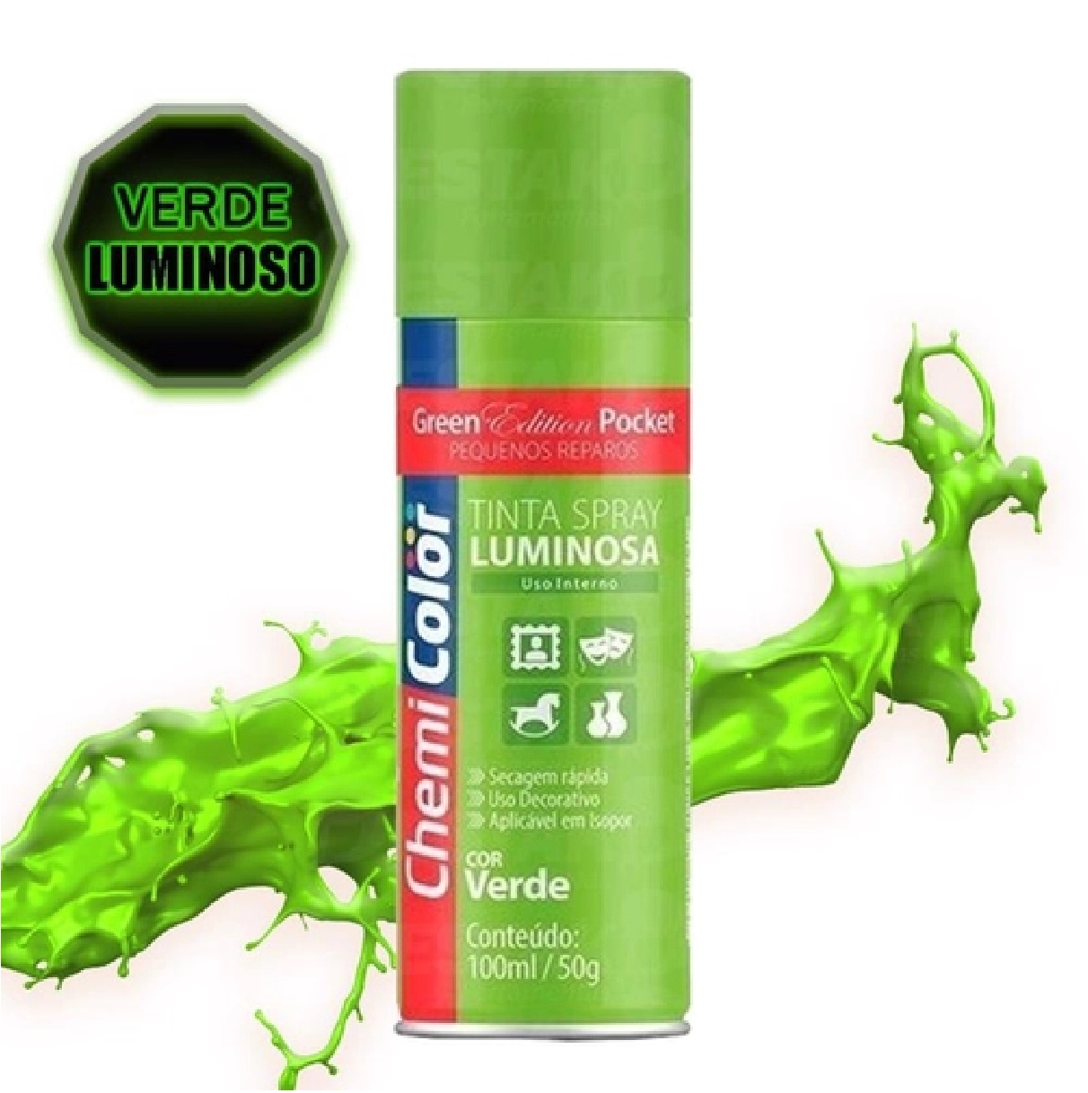 Tinta Spray Verde Luminosa 400 Ml Chemicolor
