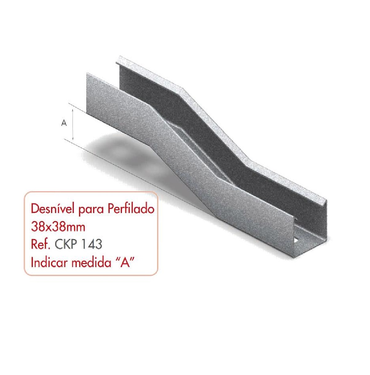 Desnivel Vertical Para Perfilado 38x38 Mm