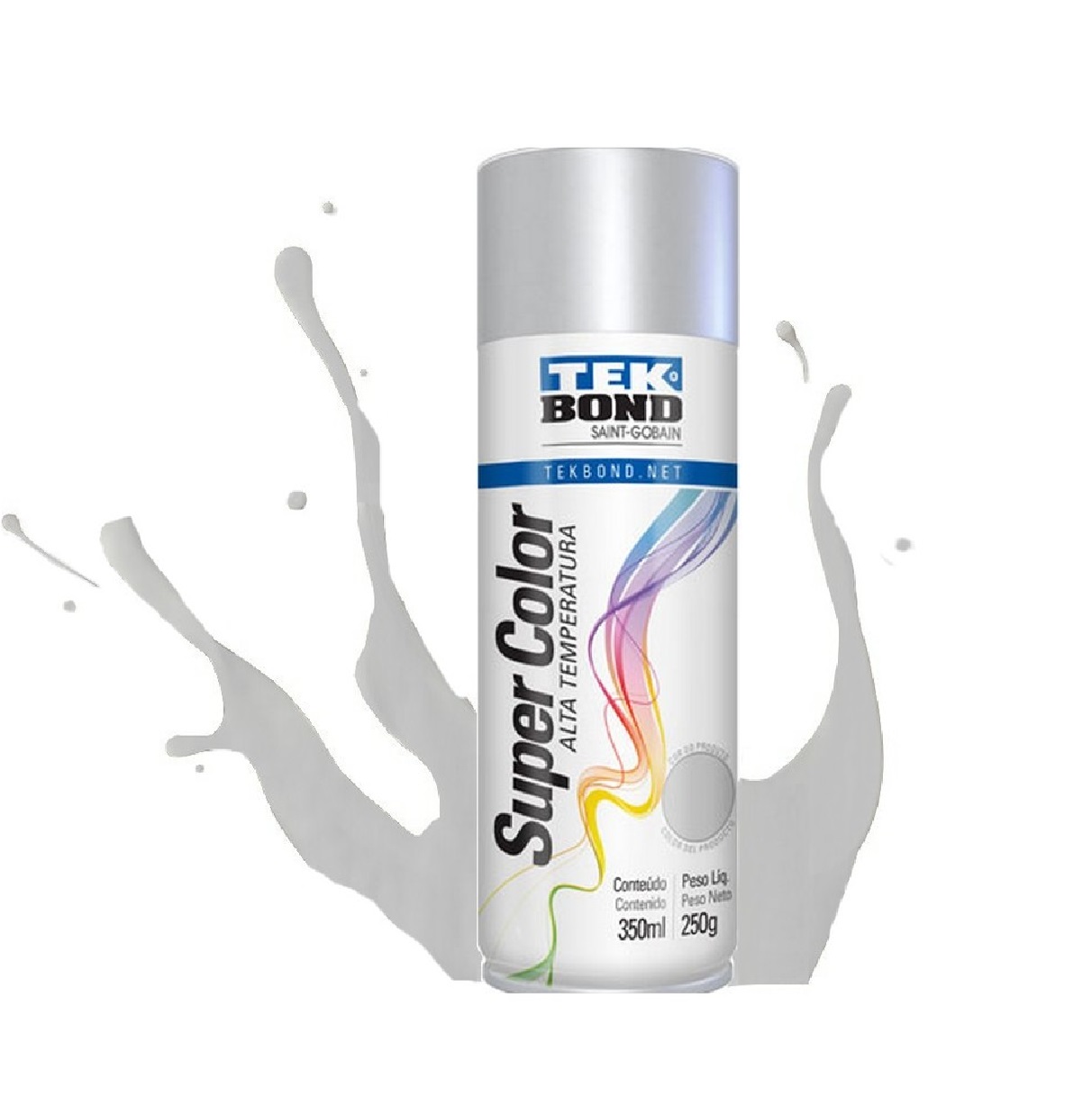Tinta Spray Metalico Aluminio 350 Ml Uso Geral Tekbond