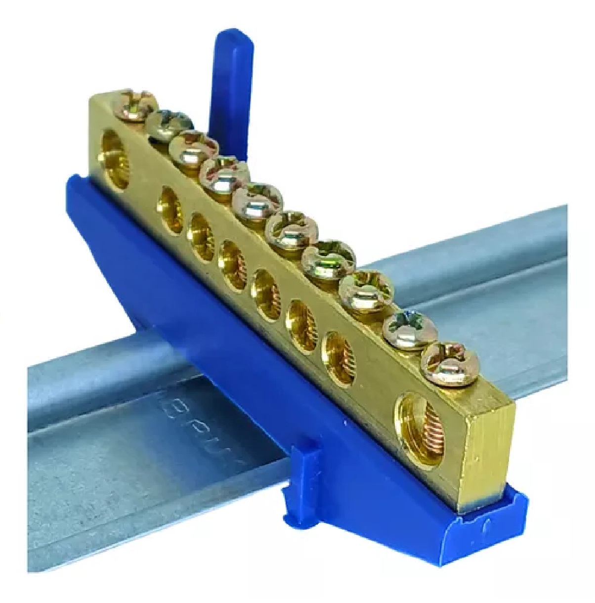 Barramento de Neutro Azul com Suporte DIN BRN01 Brum