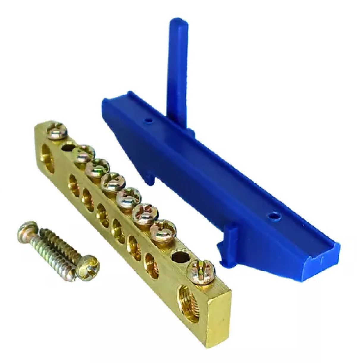 Barramento de Neutro Azul com Suporte DIN BRN01 Brum