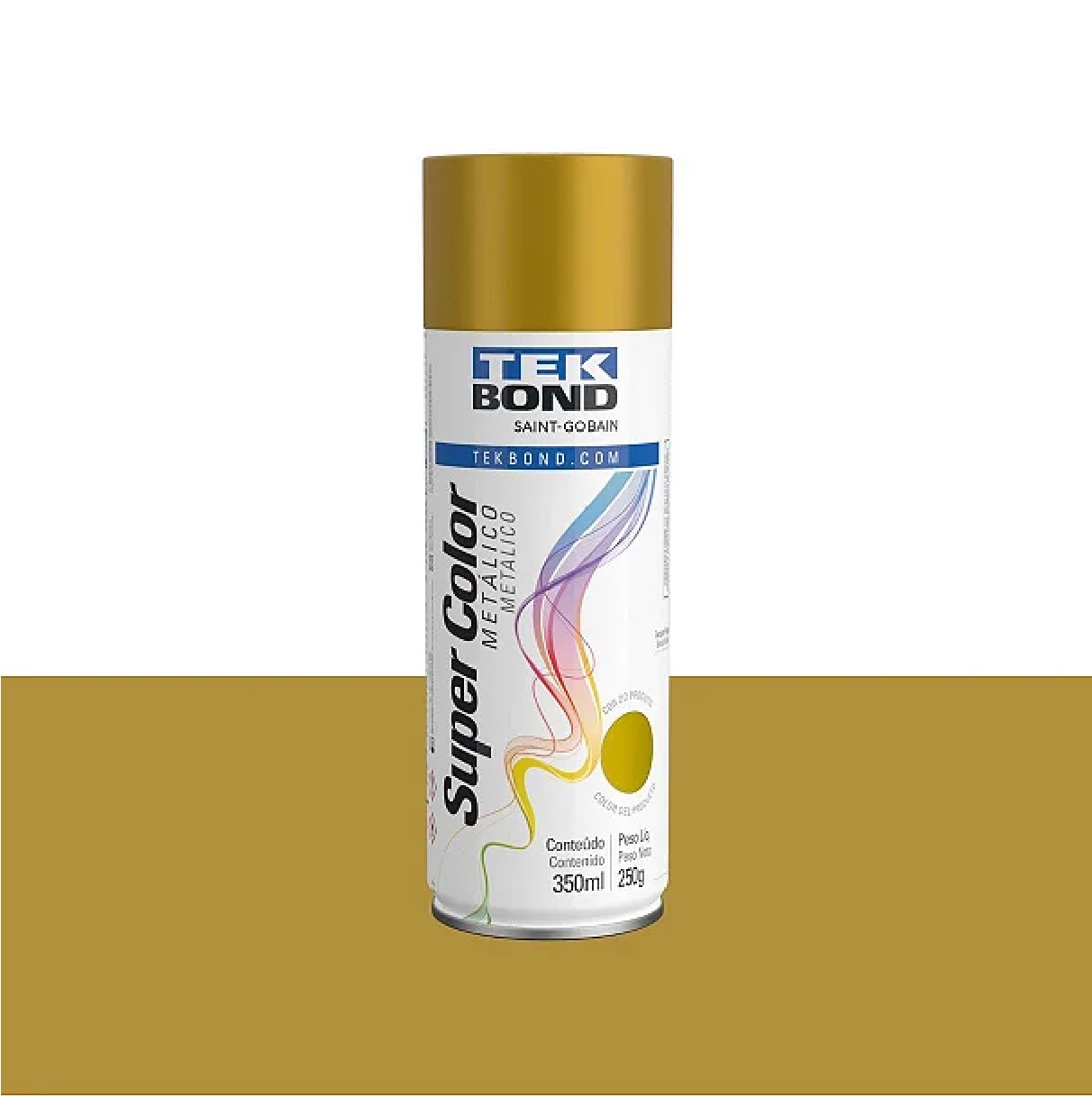 Tinta Spray Metalico Ouro 350 Ml Uso Geral Tekbond
