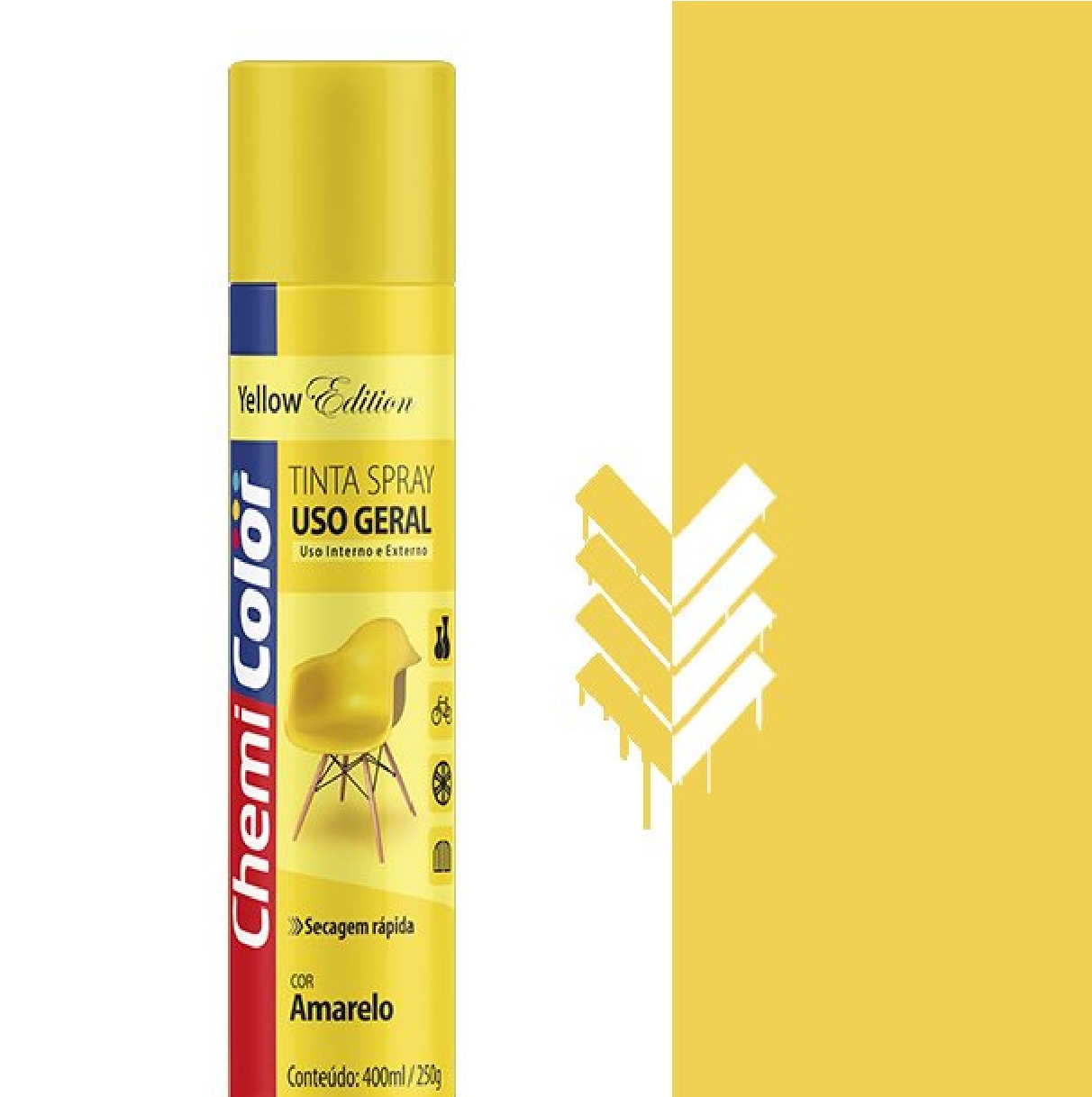 Spray Tinta Metalica Ouro 400 Ml Uso Geral Chemicolor