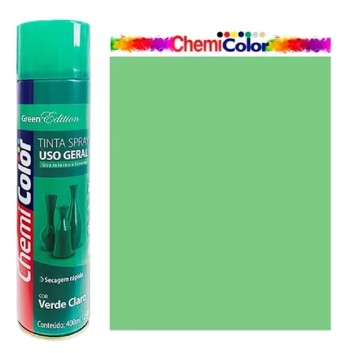 Spray Tinta Verde Claro 400 Ml Uso Geral Chemicolor