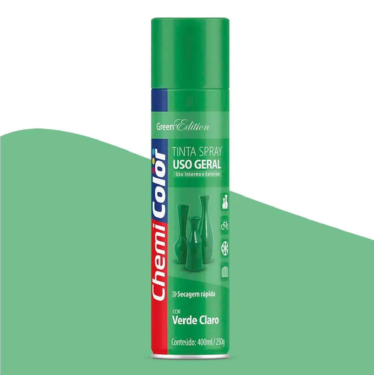 Spray Tinta Verde Claro 400 Ml Uso Geral Chemicolor