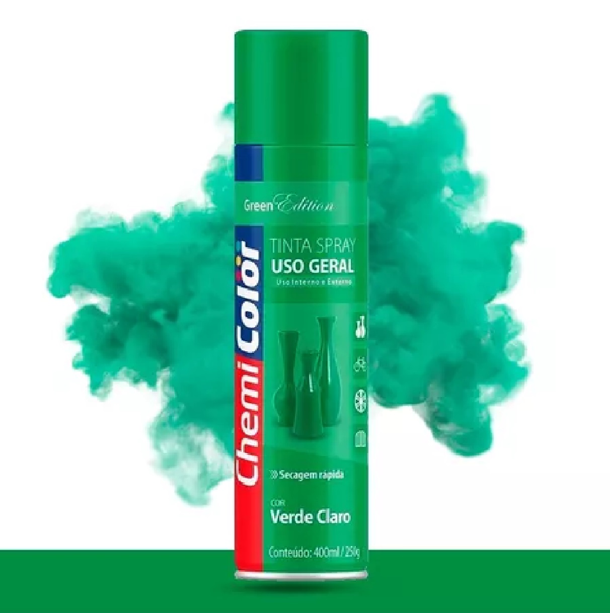 Spray Tinta Verde Claro 400 Ml Uso Geral Chemicolor