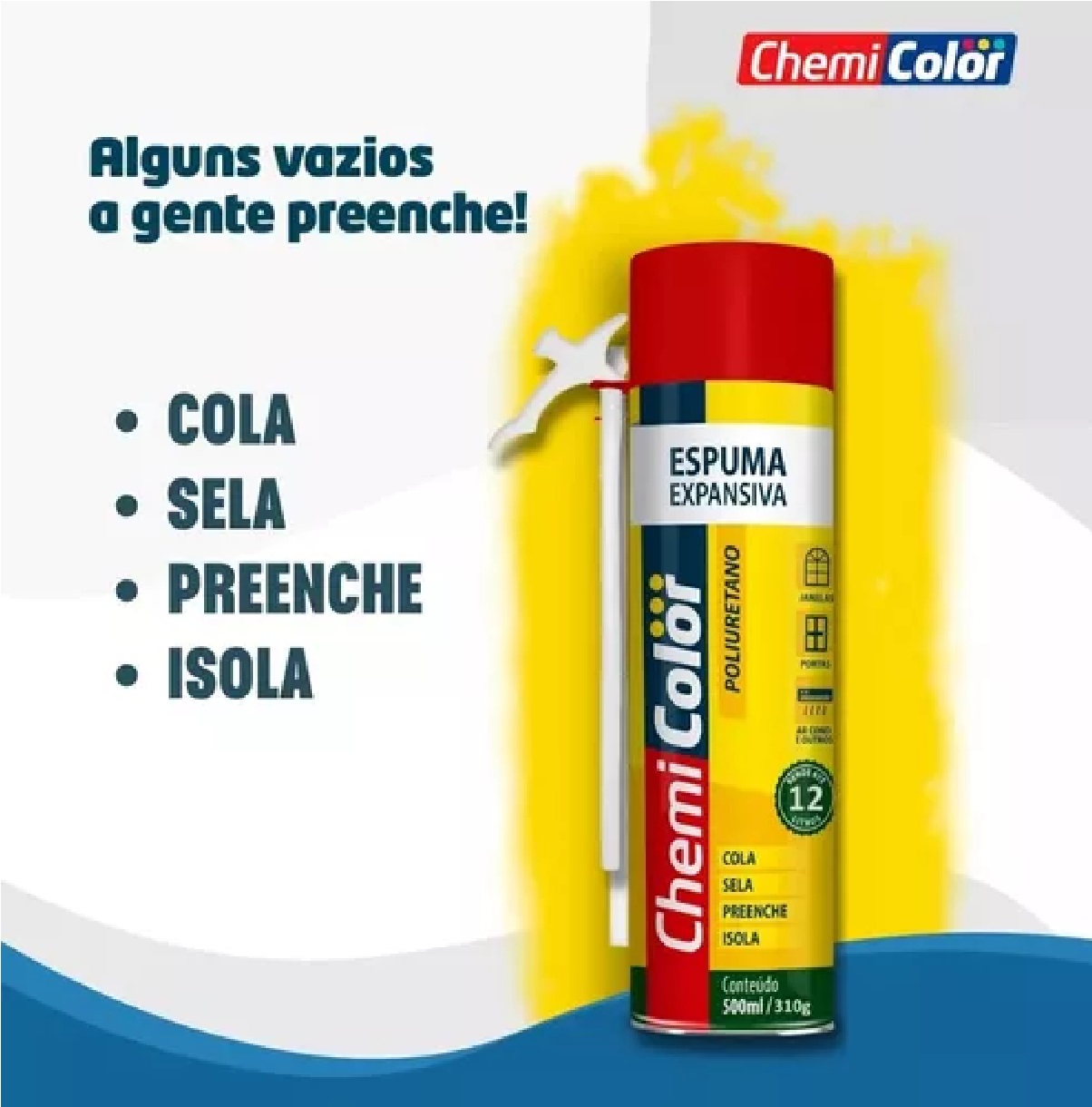 Espuma Poliuretano Expansiva 500ml310g Chemicolor