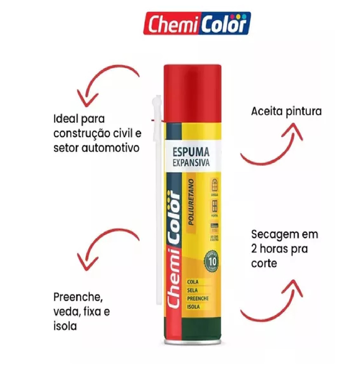 Espuma Poliuretano Expansiva 500ml310g Chemicolor