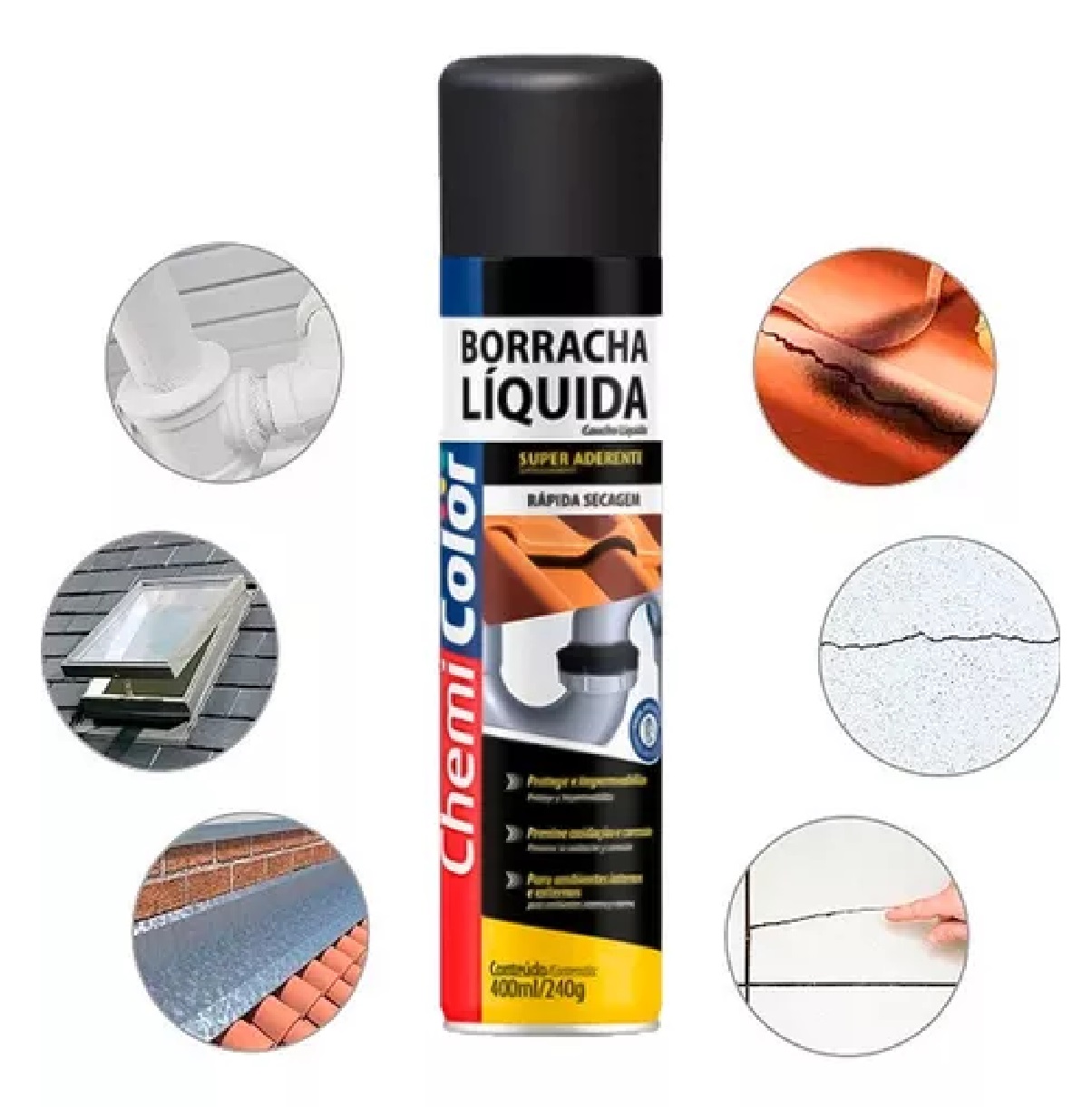 Borracha Líquida em Spray 400 ml 240 g Branca Chemicolor