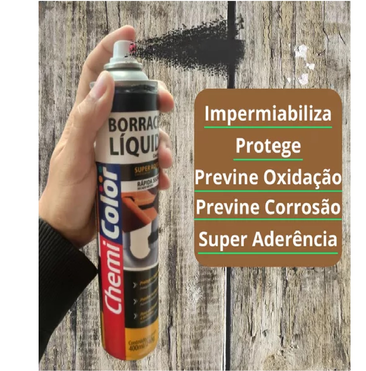 Spray Borracha Líquida Preta 400 Ml 240g Chemicolor