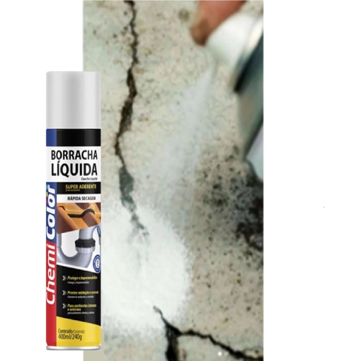 Spray Borracha Líquida Transparente 400 Ml 240g Chemicolor