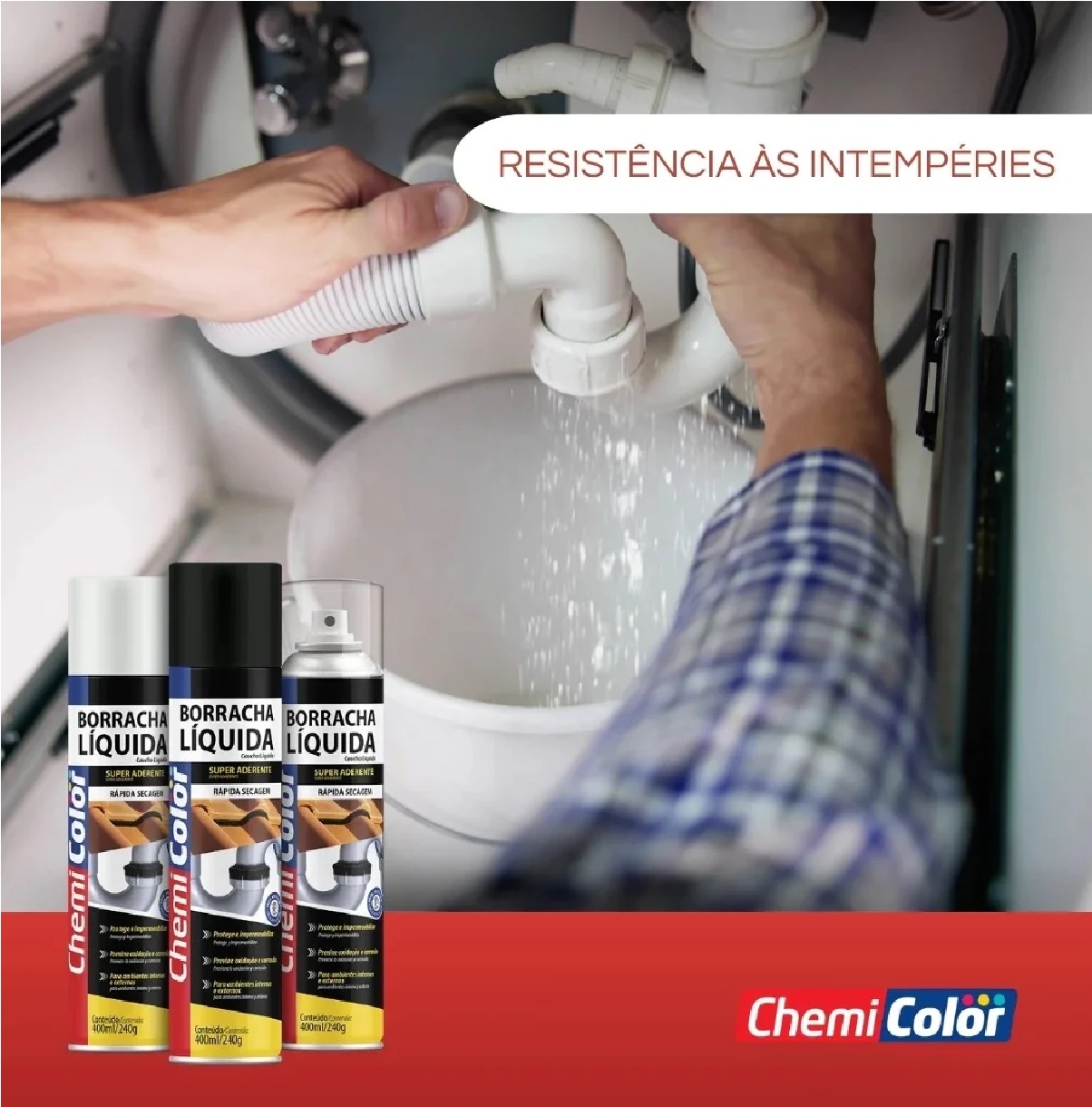 Spray Borracha Líquida Transparente 400 Ml 240g Chemicolor