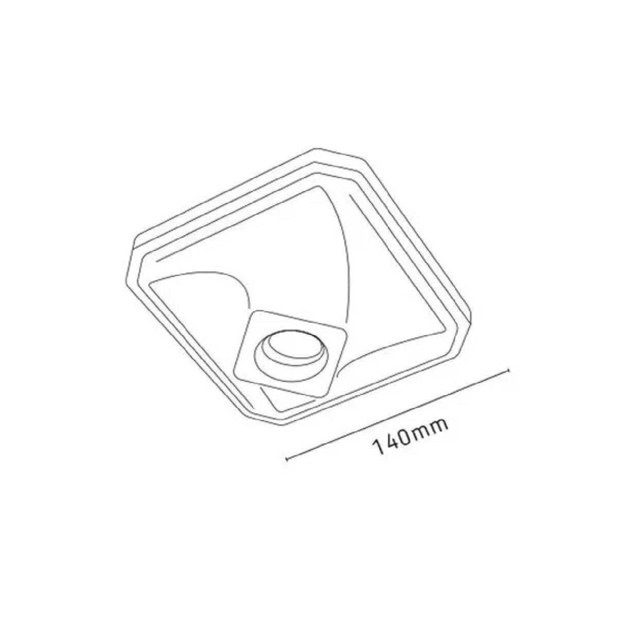 Plafon de Sobrepor Quadrado E27 60 W Preto PL16-PTQD Kin Light