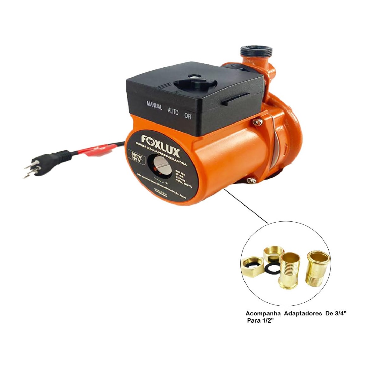 Bomba D Agua Pressurizadora 127 V 120 W 64.30 Foxlux
