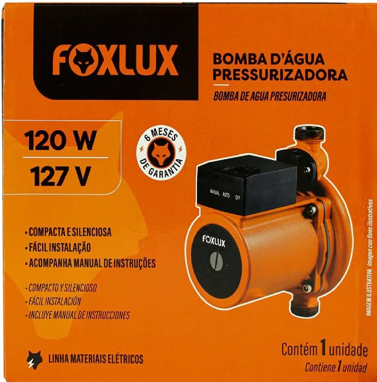 Bomba D Agua Pressurizadora 127 V 120 W 64.30 Foxlux