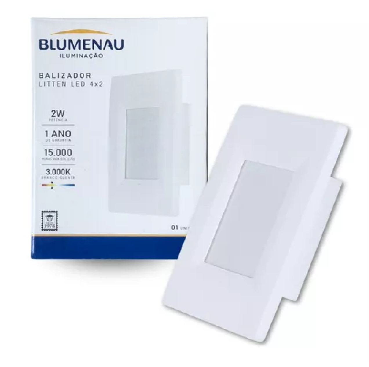 Balizador Litten LED 4 x 2 Branco 2 W 3.000 K 24023004 Blumenau Iluminação