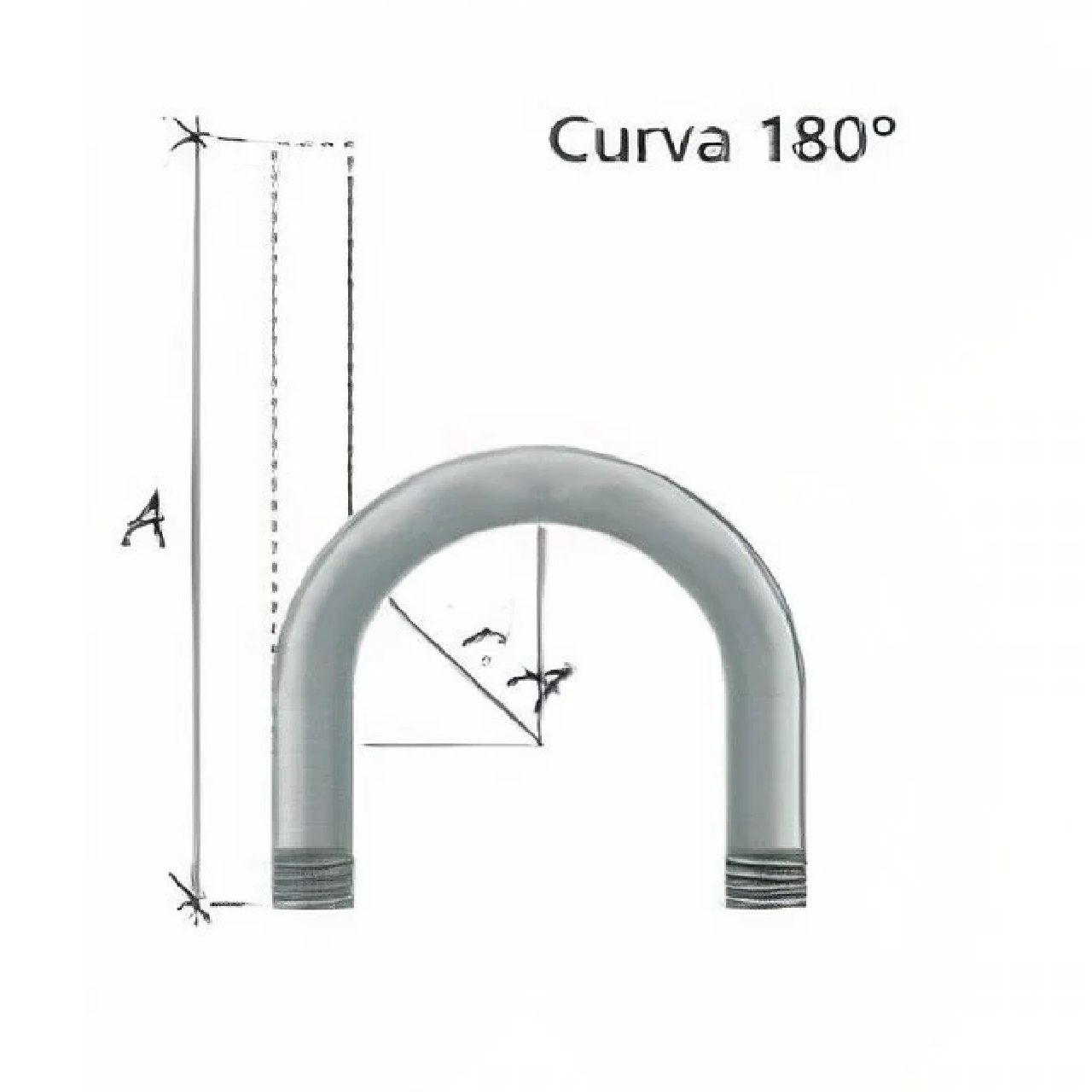 Curva de Aço Pré-Zincado para Eletroduto 3 pol. x 180° Elétrica Bichuette